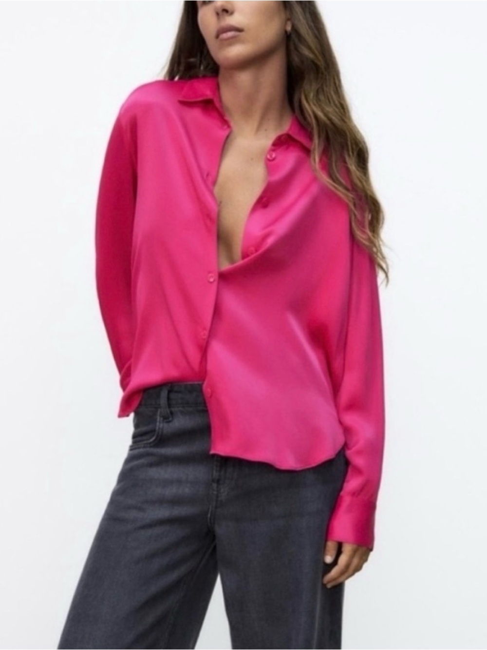 Zara Satin Button Down